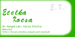 etelka kocsa business card